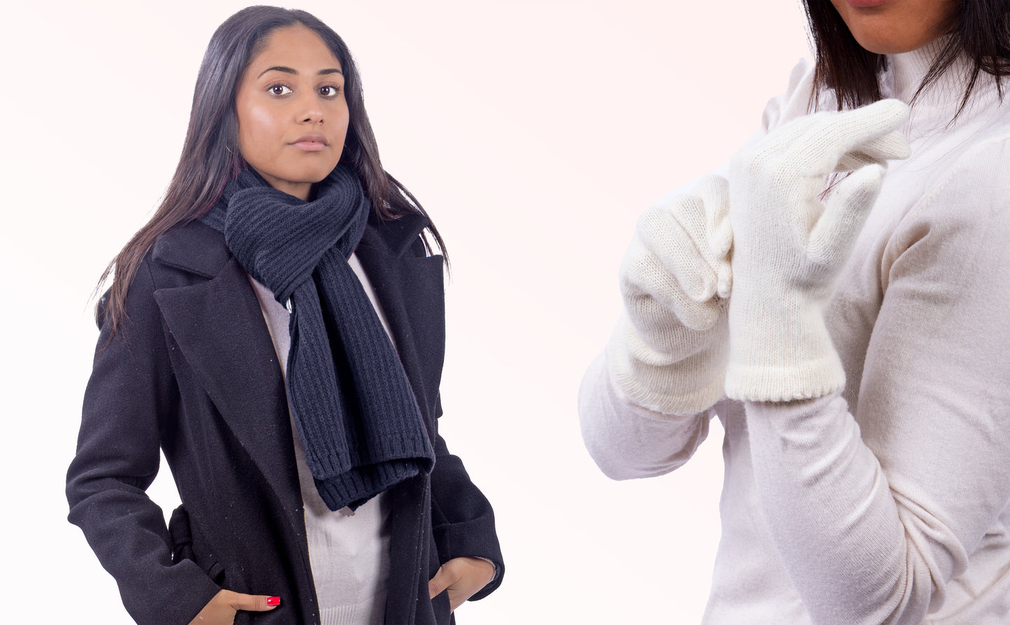 Box Donna 1: Guanti in angora + Sciarpa in maglia inglese