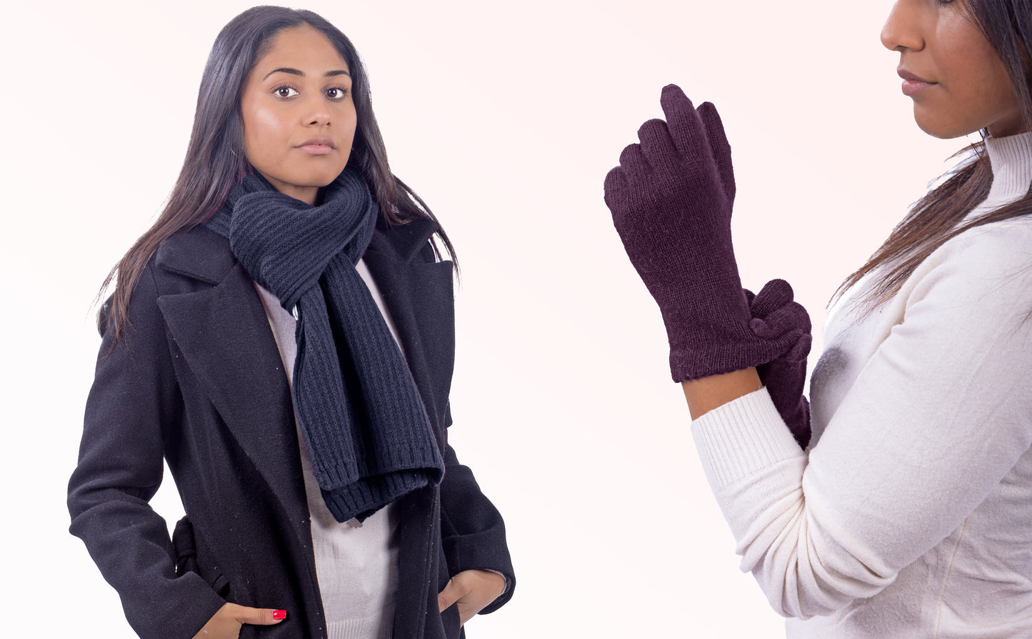 Box Donna 1: Guanti in angora + Sciarpa in maglia inglese