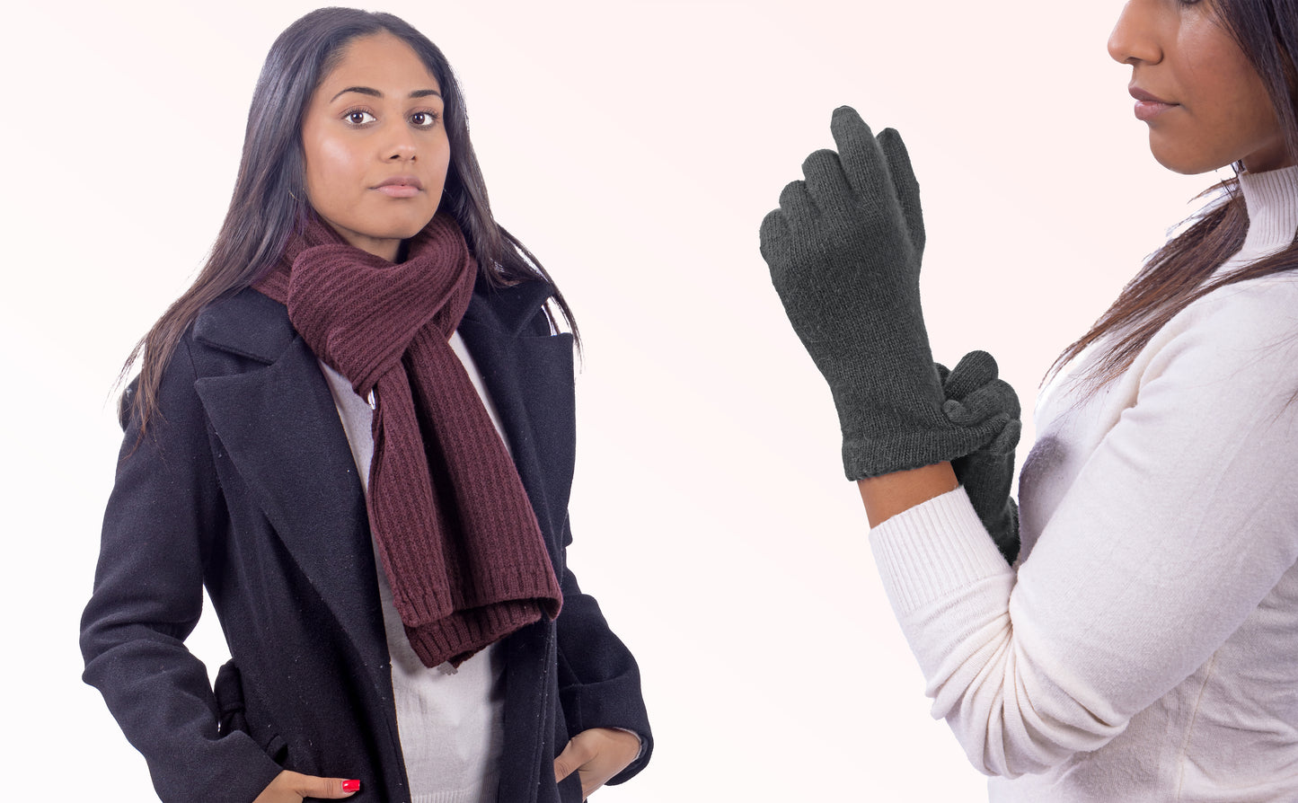Box Donna 1: Guanti in angora + Sciarpa in maglia inglese