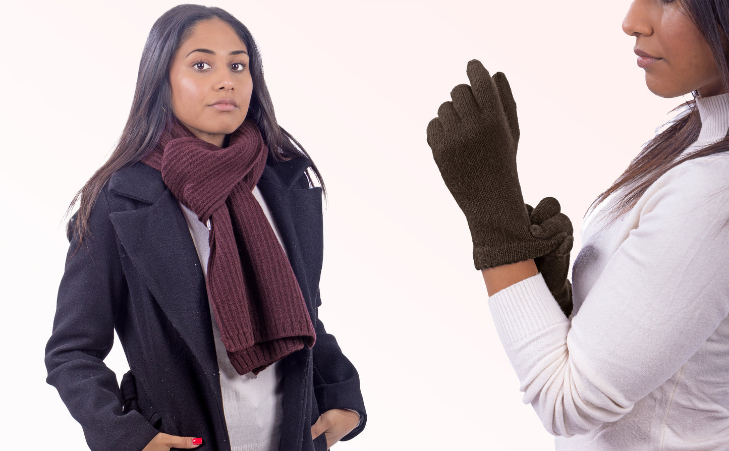 Box Donna 1: Guanti in angora + Sciarpa in maglia inglese