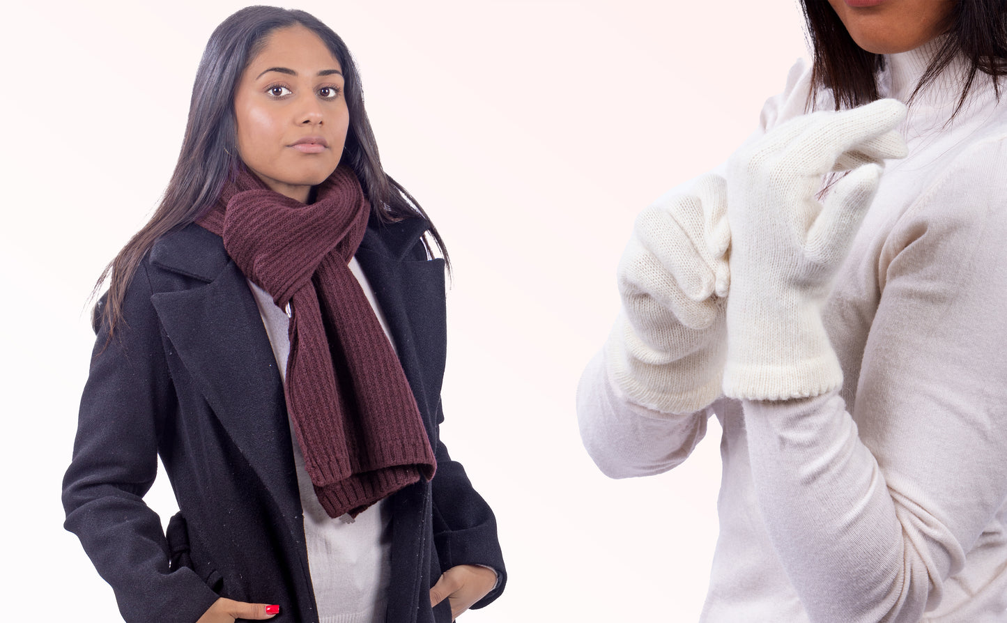 Box Donna 1: Guanti in angora + Sciarpa in maglia inglese