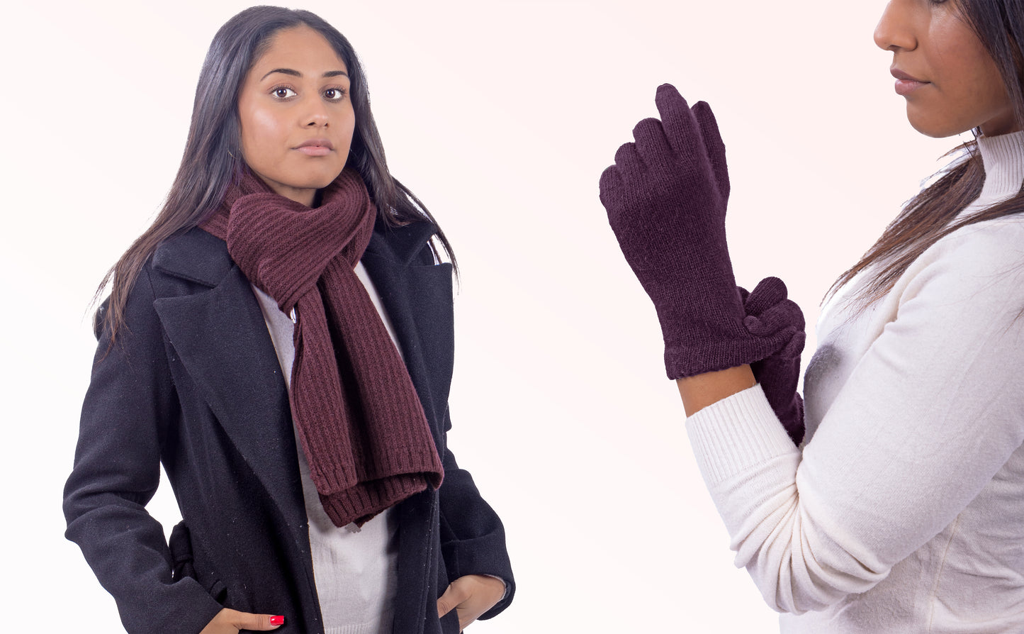 Box Donna 1: Guanti in angora + Sciarpa in maglia inglese