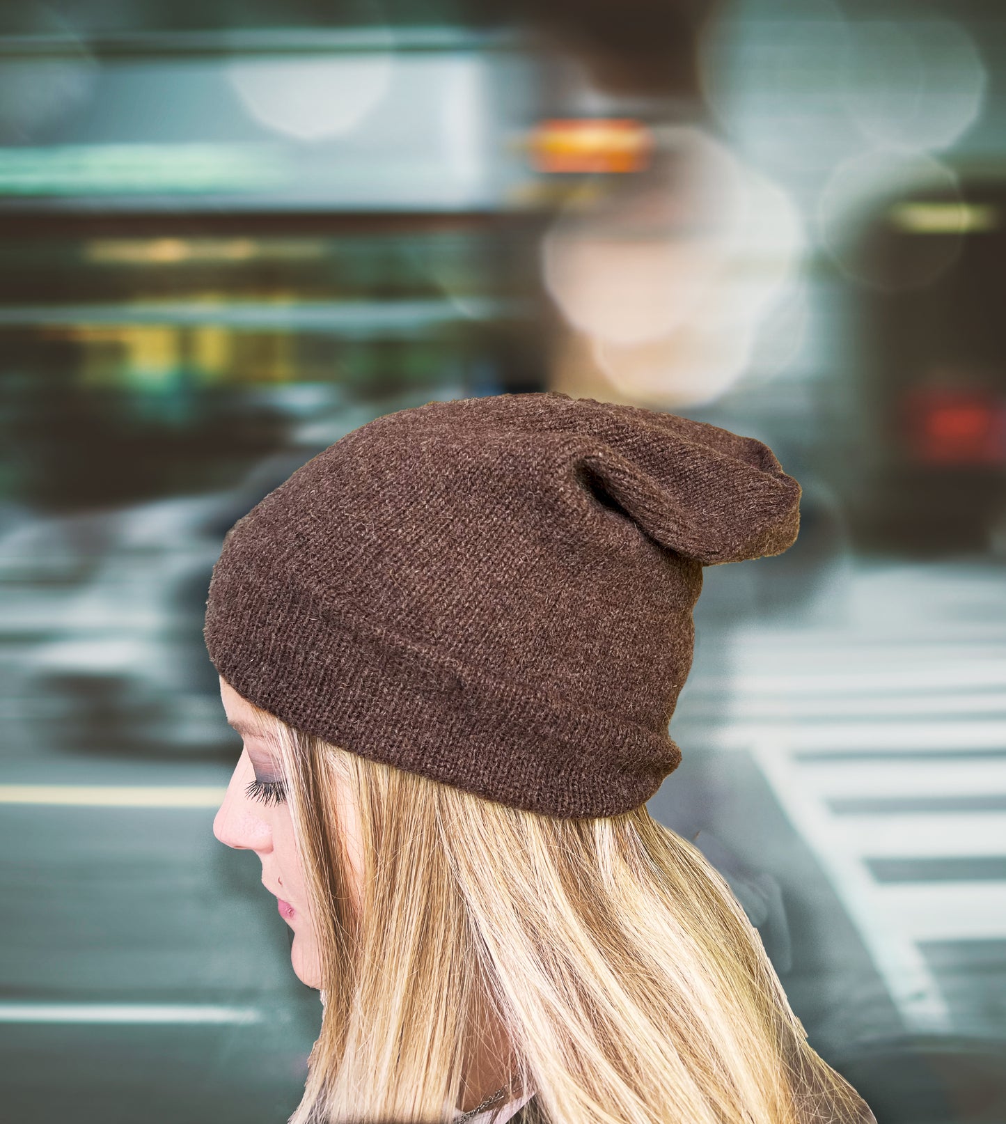 Berretto in Maglia Lungo in Lana - Cappello Slouchy - Unisex - Made in Italy