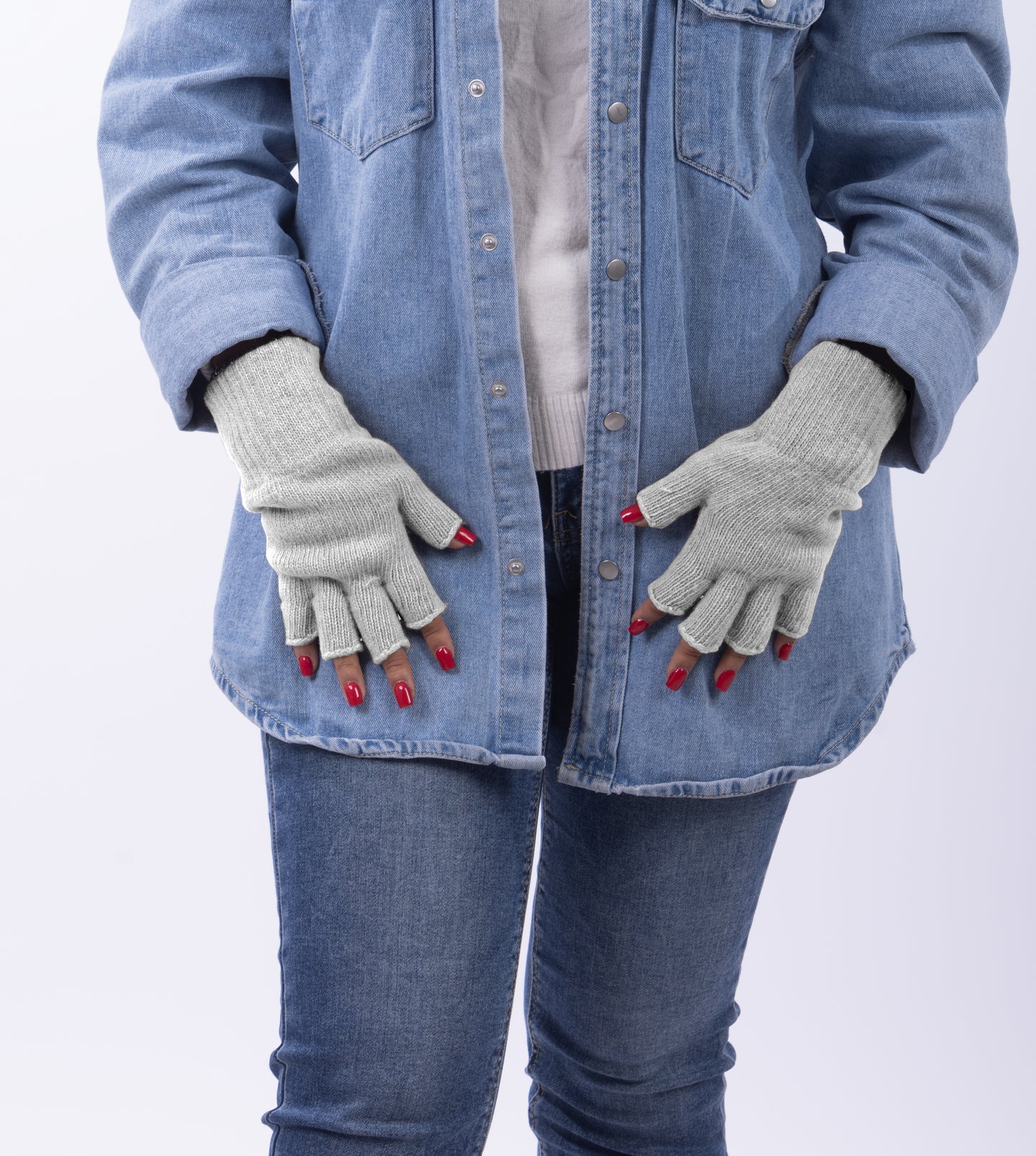 Guanti mezze dita in Lana misto Cashmere da Donna - Made in Italy