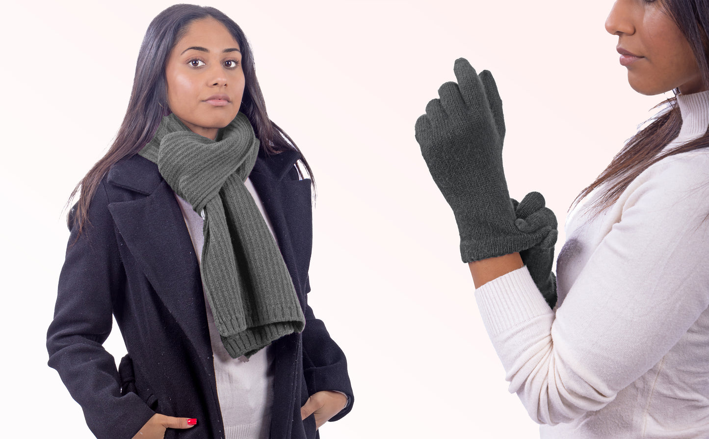 Box Donna 1: Guanti in angora + Sciarpa in maglia inglese
