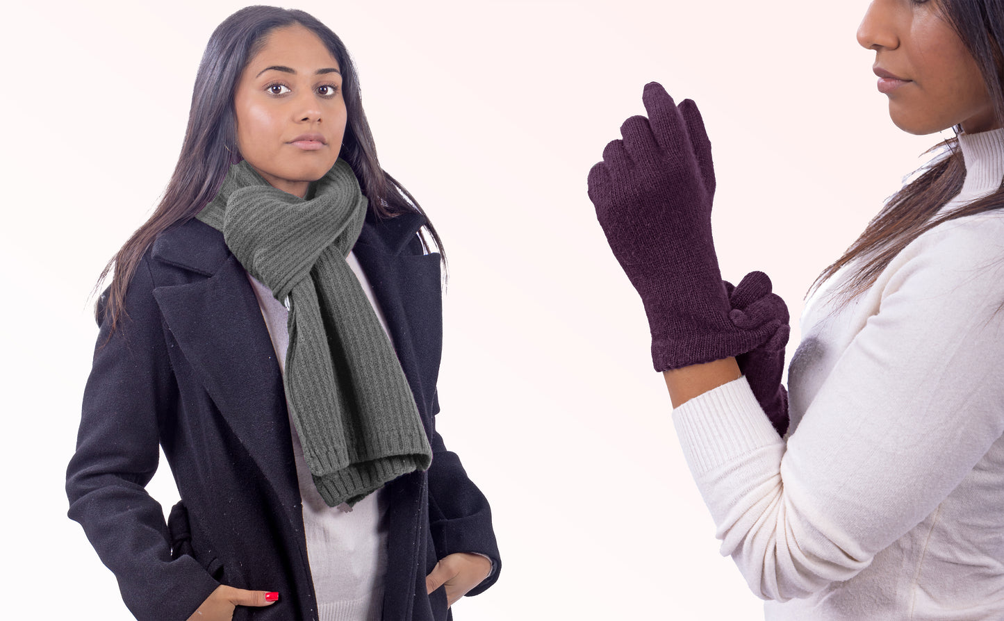Box Donna 1: Guanti in angora + Sciarpa in maglia inglese