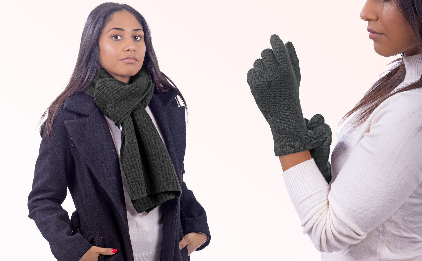 Box Donna 1: Guanti in angora + Sciarpa in maglia inglese