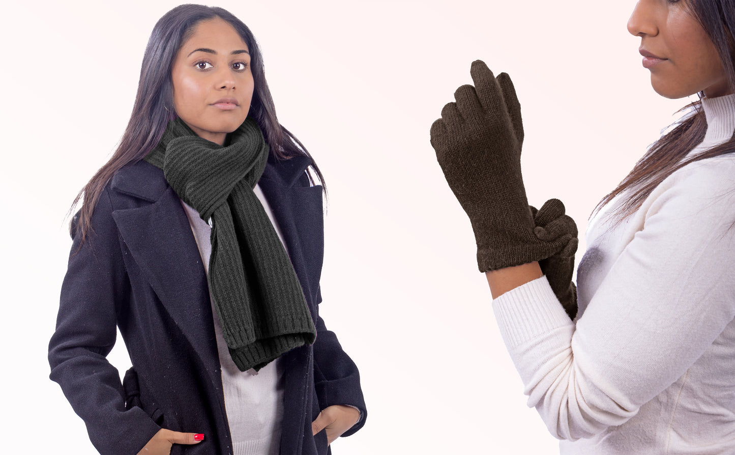 Box Donna 1: Guanti in angora + Sciarpa in maglia inglese