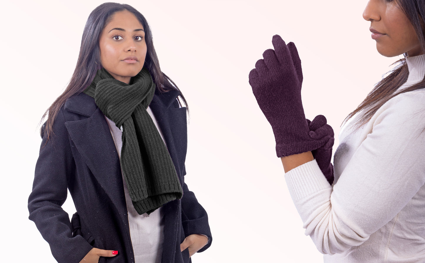 Box Donna 1: Guanti in angora + Sciarpa in maglia inglese