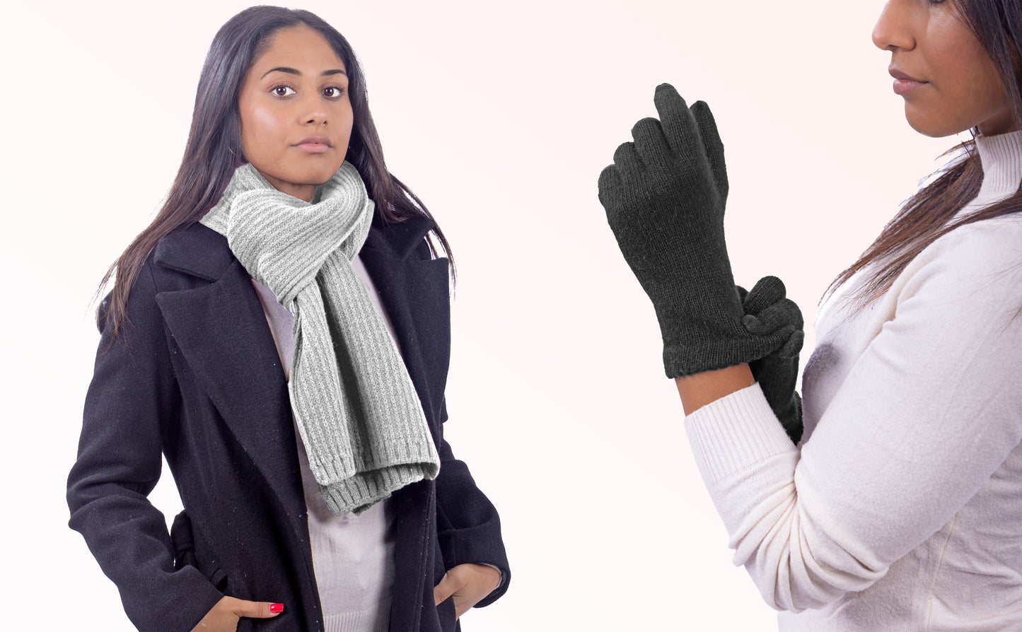 Box Donna 1: Guanti in angora + Sciarpa in maglia inglese