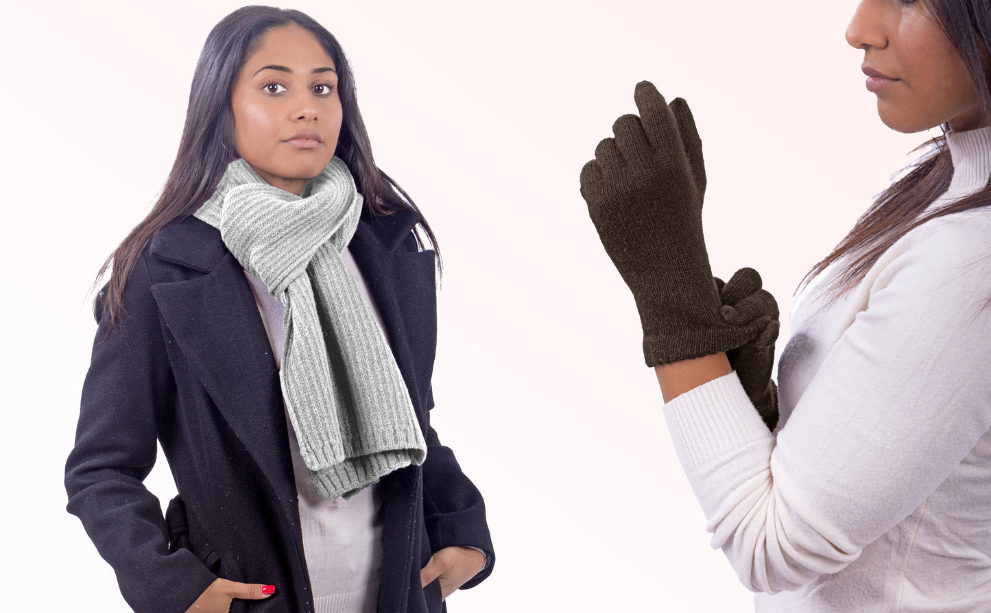 Box Donna 1: Guanti in angora + Sciarpa in maglia inglese