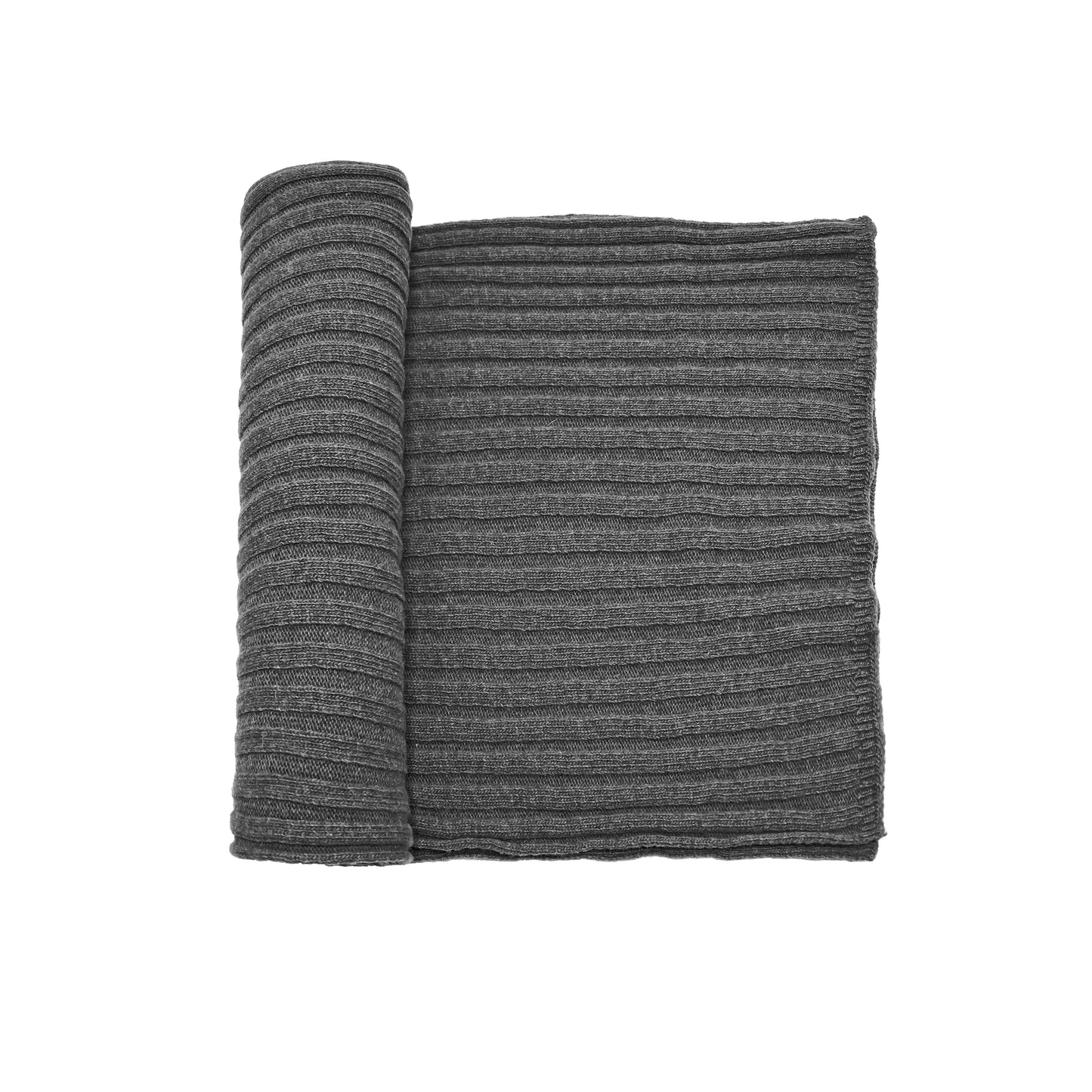 Sciarpone a coste al 100% in pura lana - Made in Italy