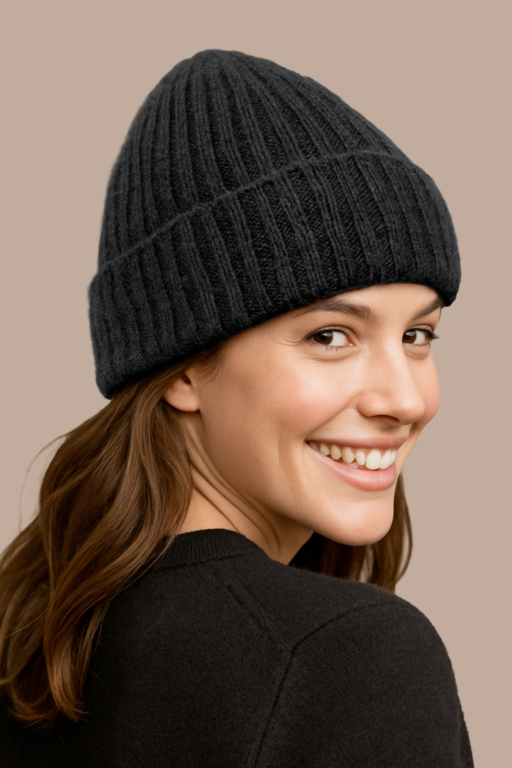 Cappello 100% Cashmere con rasatura a Coste - Made in Italy