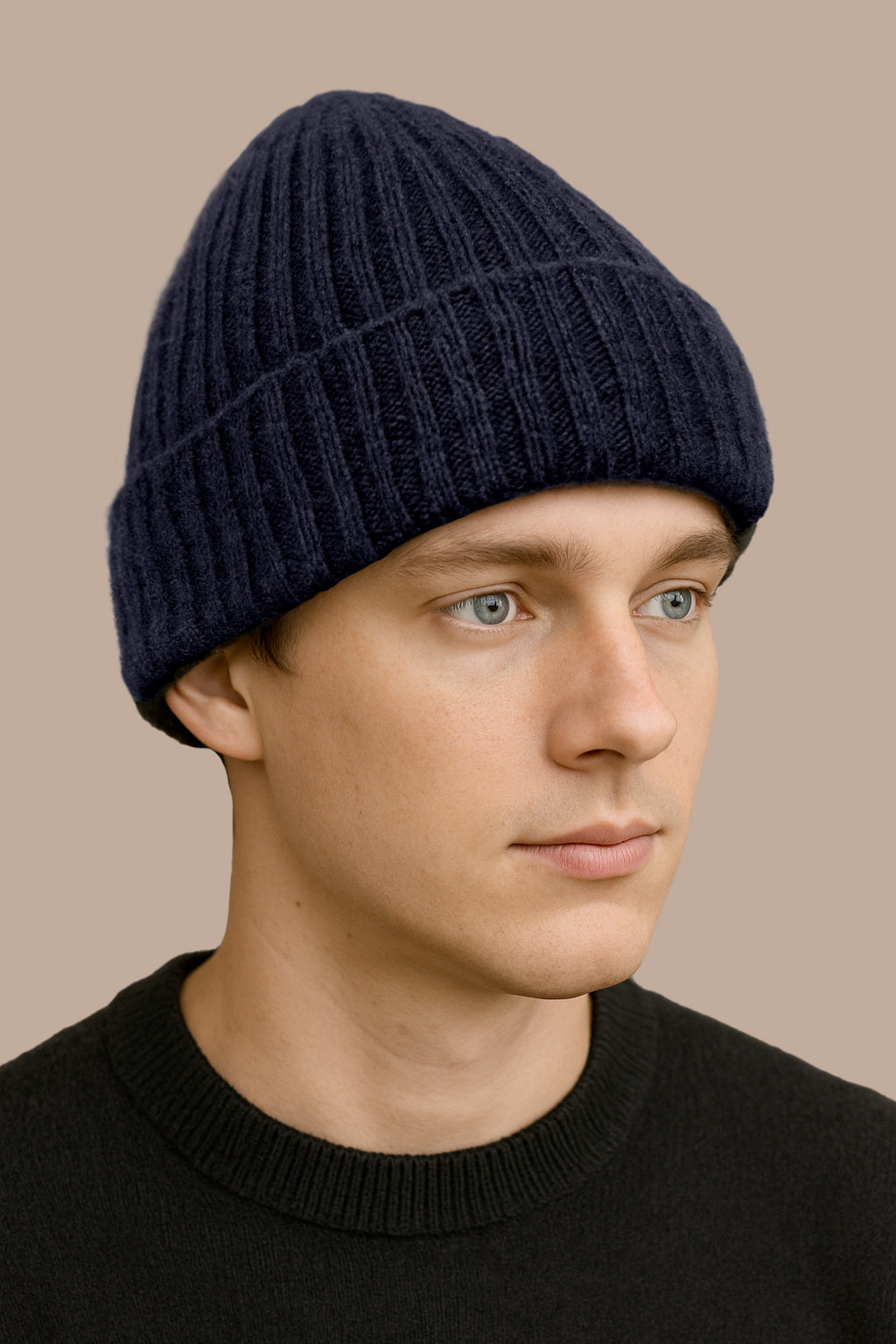 Cappello 100% Cashmere con rasatura a Coste - Made in Italy