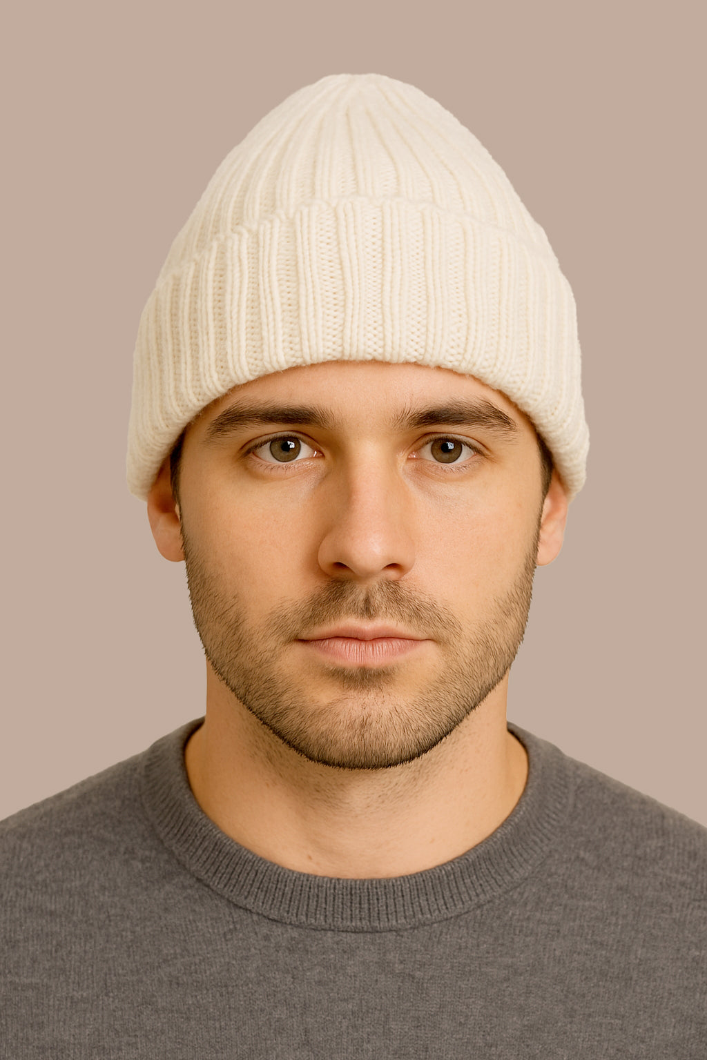 Cappello 100% Cashmere con rasatura a Coste - Made in Italy