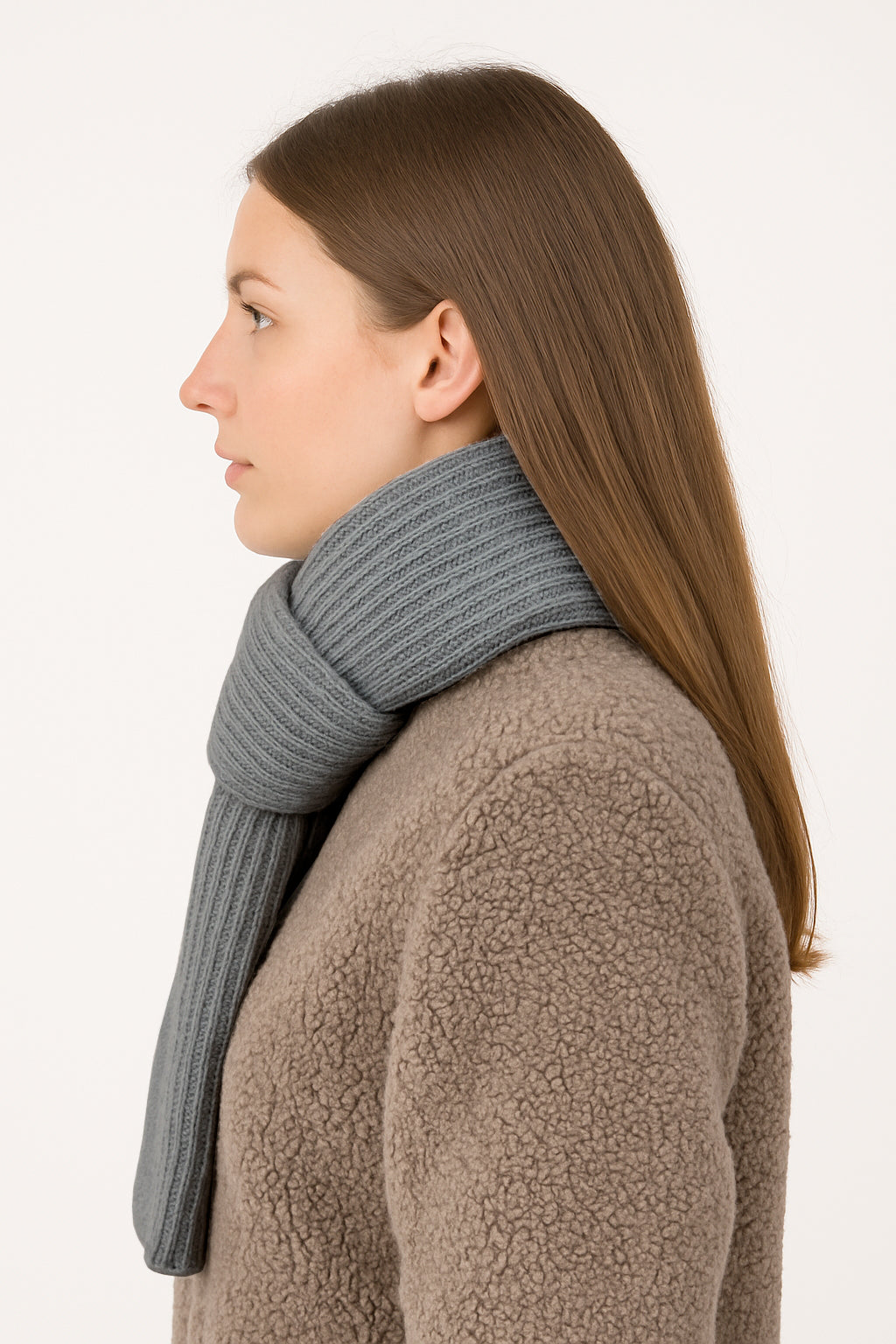 Sciarpa in maglia inglese in lana - Made in Italy