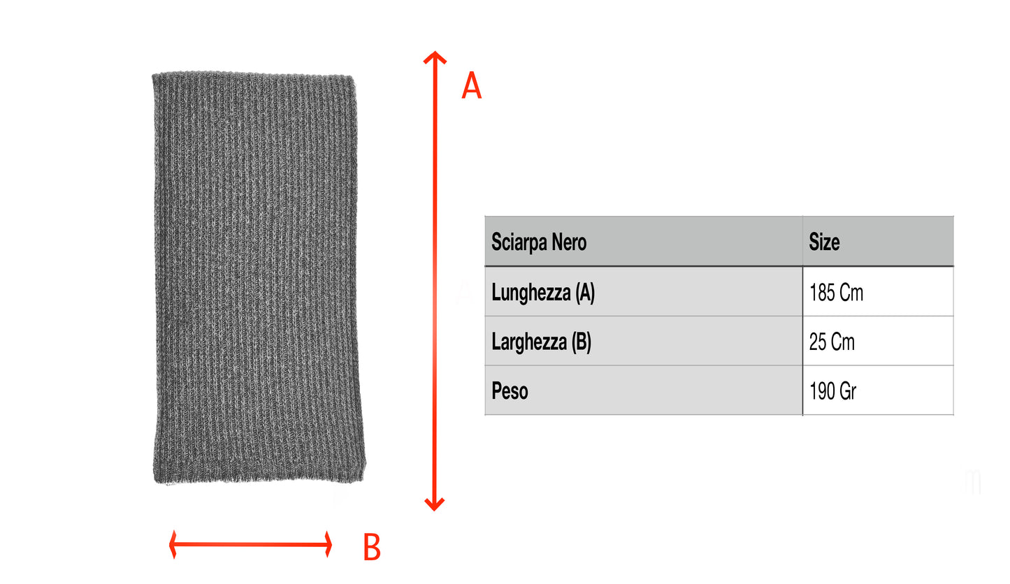 Sciarpa in maglia inglese in lana - Made in Italy