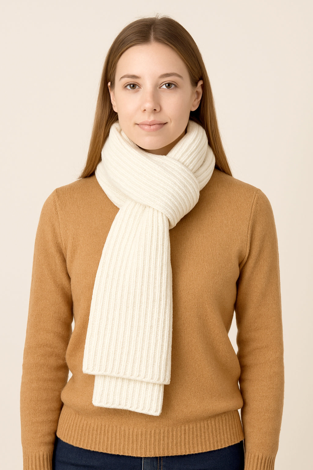 Sciarpa in maglia inglese in lana - Made in Italy