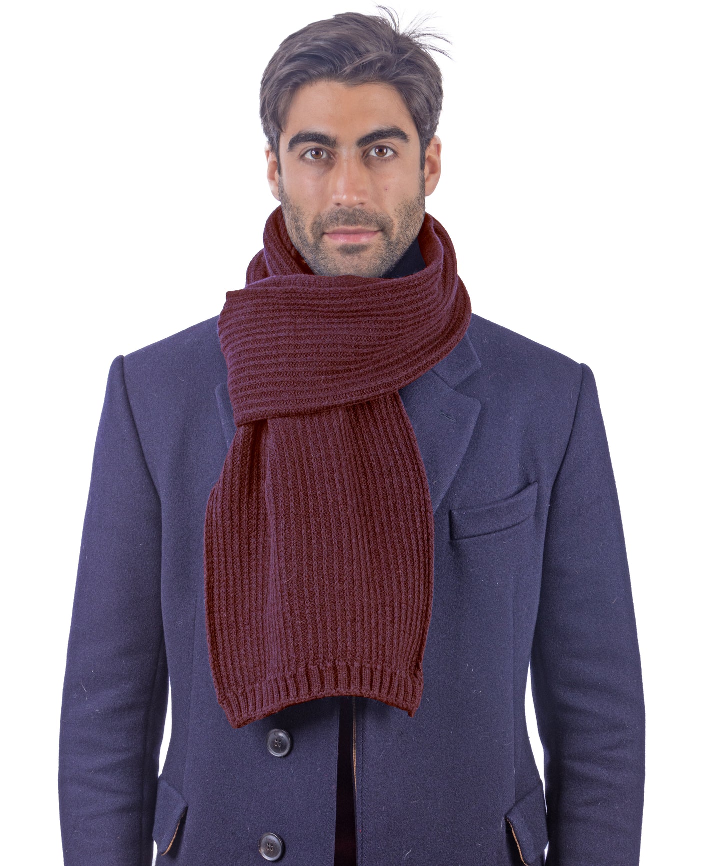 Sciarpa in maglia inglese in lana - Made in Italy