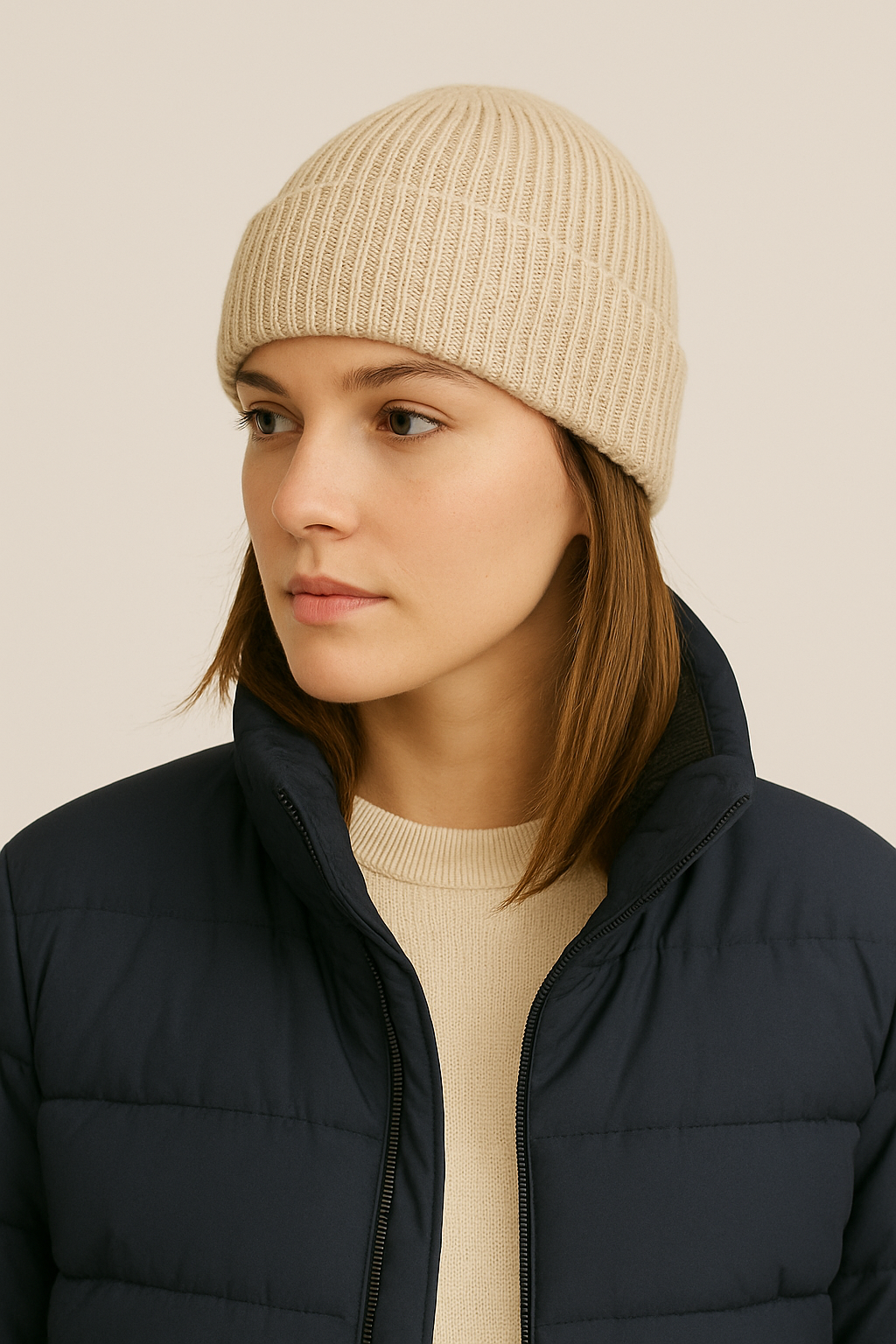 Berretto in Maglia al 100% in Lana a coste 1X1 - Unisex - Made in Italy