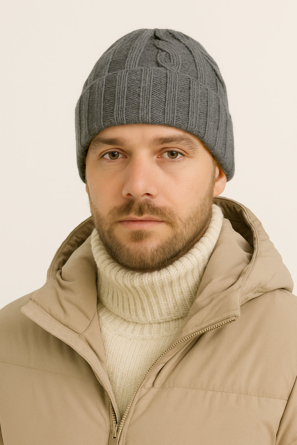 Cappello in Lana con Fantasia di Cucitura a Treccia - Unisex - Made in Italy