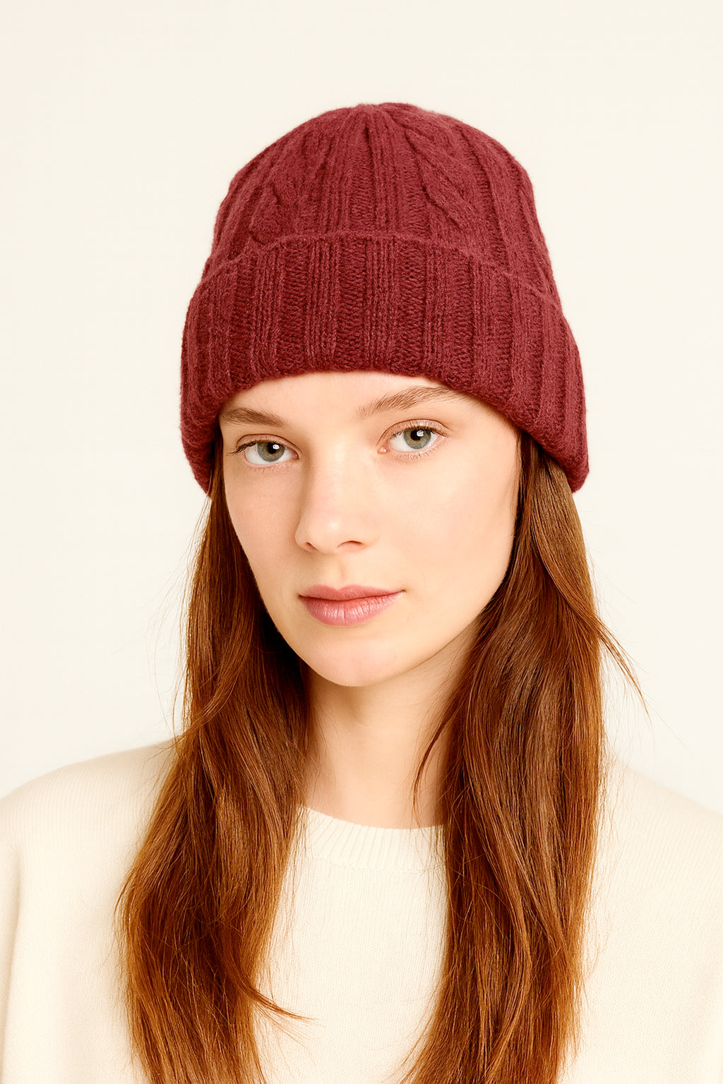 Cappello in Lana con Fantasia di Cucitura a Treccia - Unisex - Made in Italy