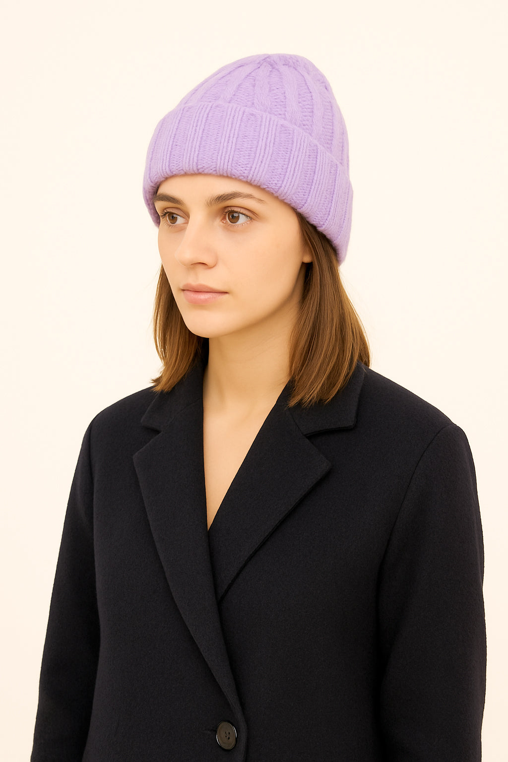 Cappello in Lana con Fantasia di Cucitura a Treccia - Unisex - Made in Italy