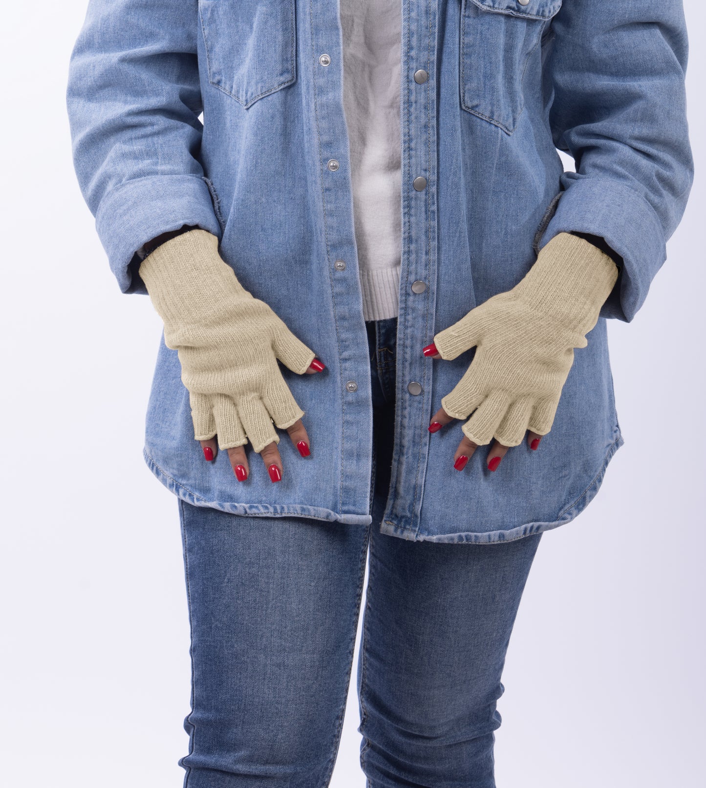 Guanti mezze dita in Lana misto  Cashmere  da Donna - Made in Italy