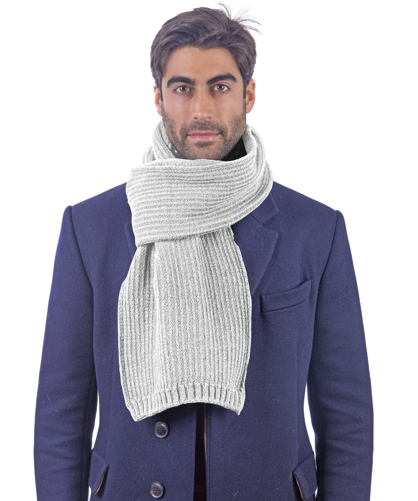 Sciarpa in maglia inglese in lana - Made in Italy