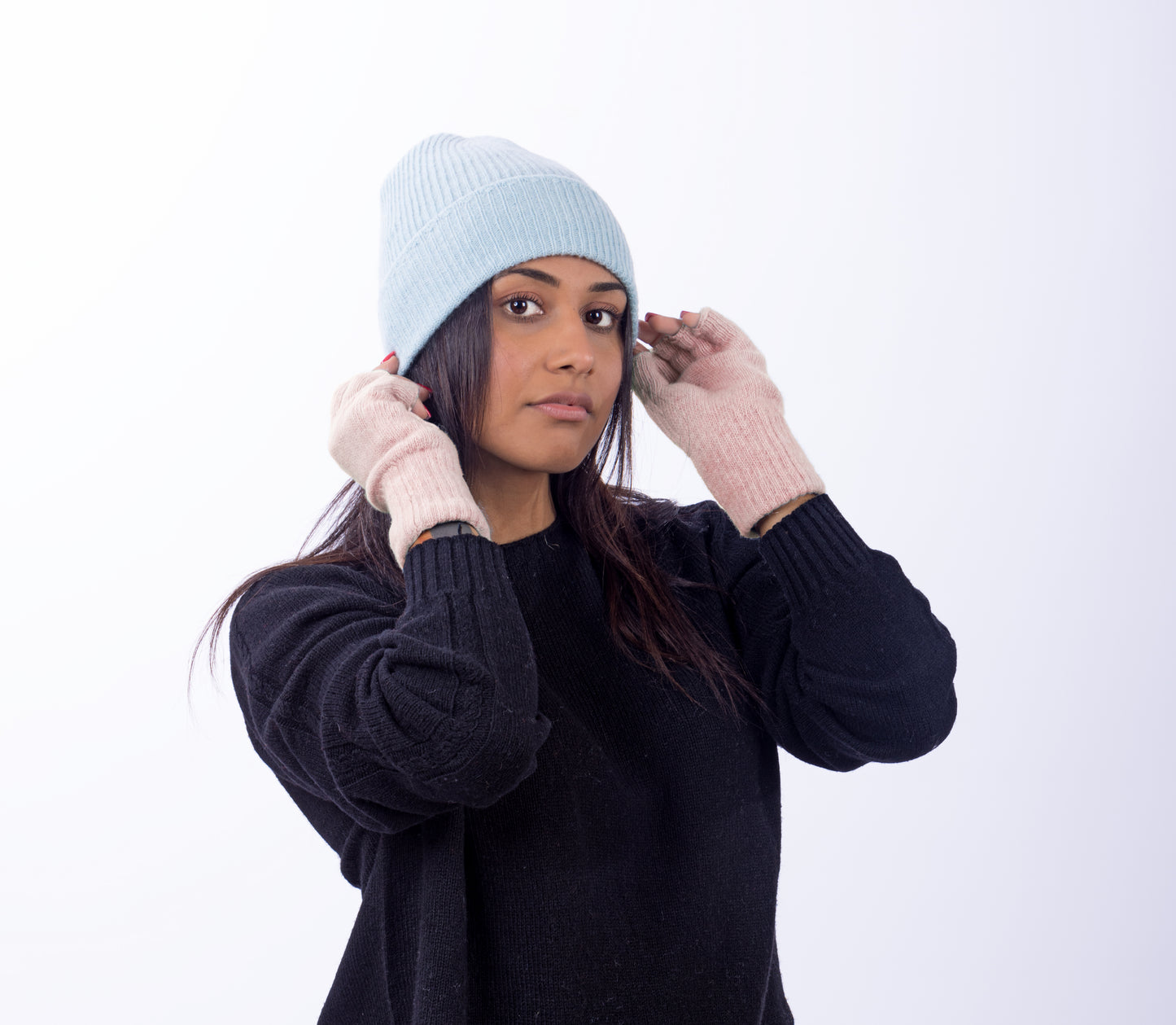 Guanti mezze dita in Lana misto  Cashmere  da Donna - Made in Italy