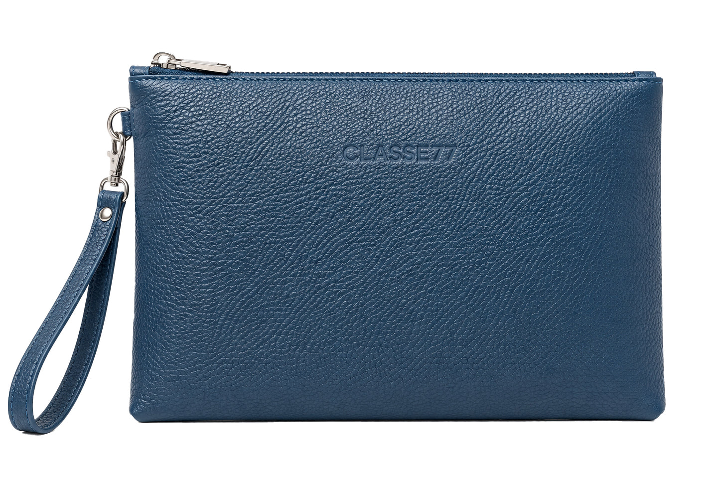 Pochette Uomo in Vera Pelle Made in Italy – Clutch Porta Documenti Slim 27 x 20 x 0,4 cm con Laccio Laterale e Zip in Metallo – Elegante Custodia Business