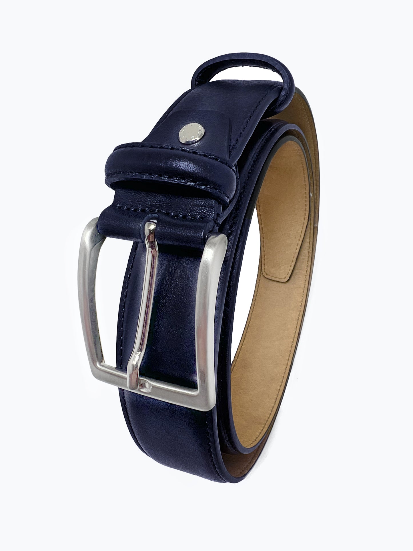 Cintura Uomo in Pelle 110-130cm - Larghezza Regolare 35MM - Fibbia in Zama satinato - Artigianale - Made In Italy - Confezione regalo