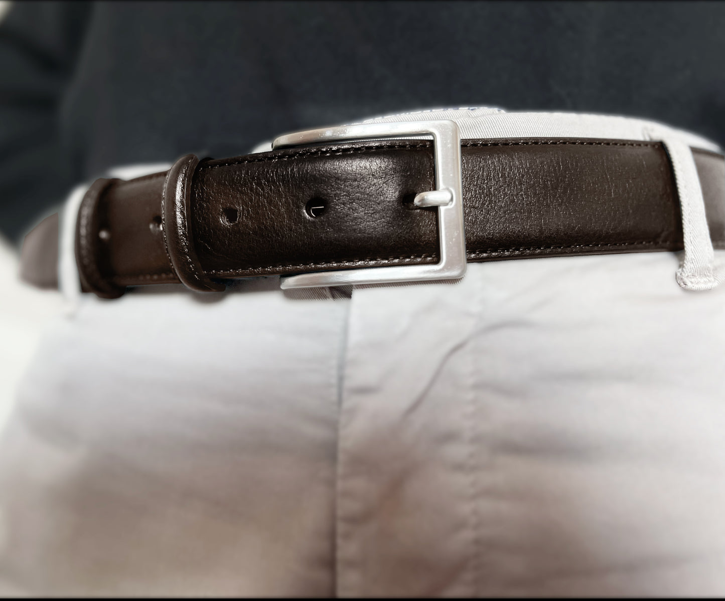 Cintura Uomo in Pelle 110-130cm - Larghezza Regolare 35MM - Fibbia in Zama satinato - Artigianale - Made In Italy - Confezione regalo