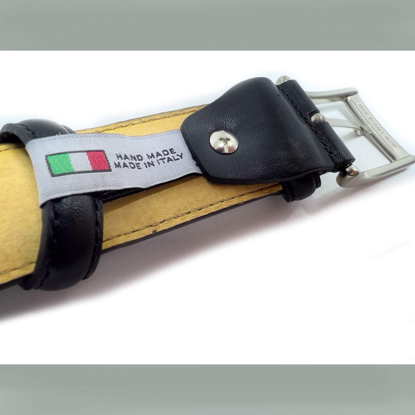 Cintura Uomo in Pelle 110-130cm - Larghezza Regolare 35MM - Fibbia in Zama satinato - Artigianale - Made In Italy - Confezione regalo