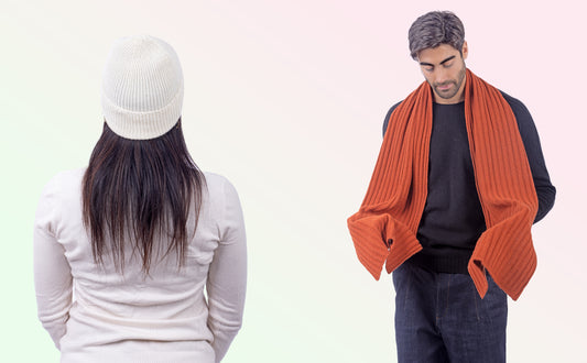 Box pura Lana: Cappello a coste 1X1 + Sciarpone a coste