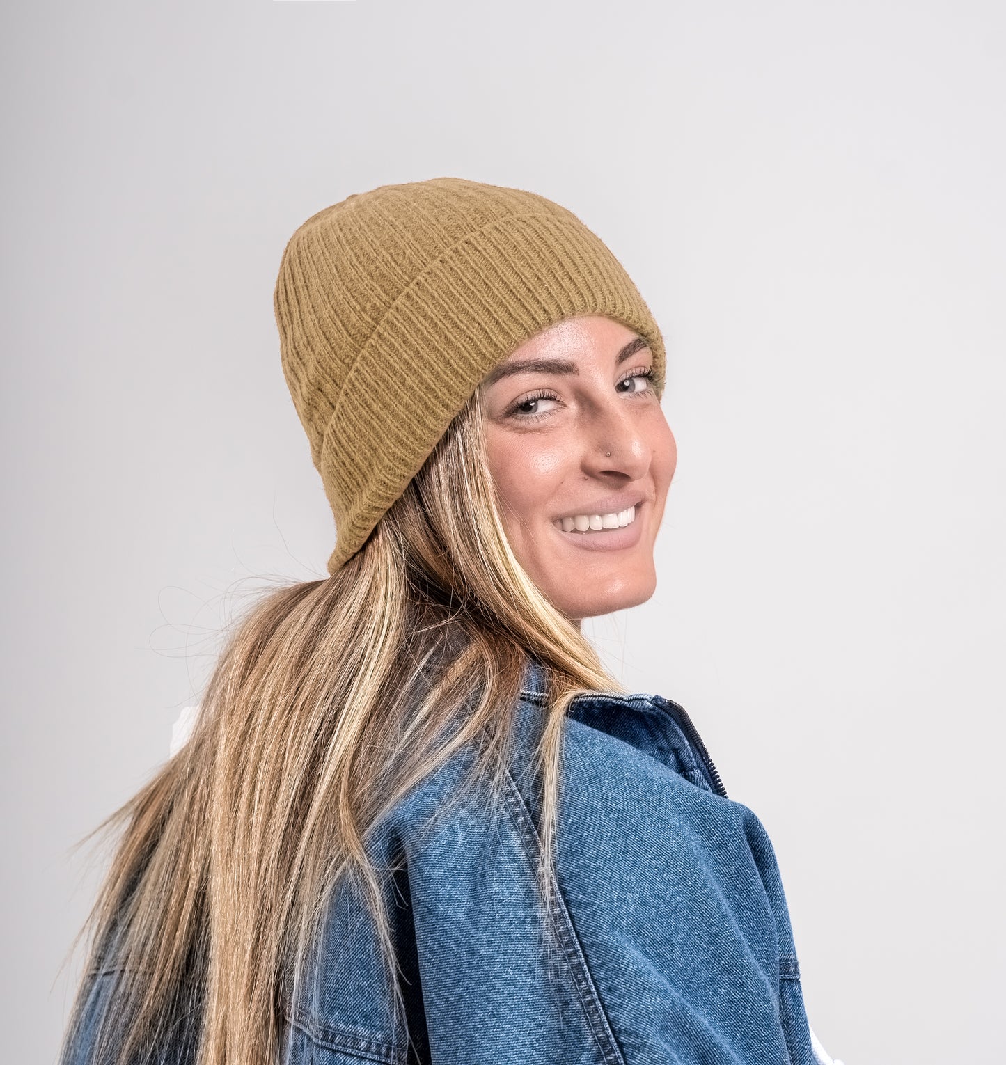 Cappello 100% Cashmere con rasatura a Coste - Made in Italy