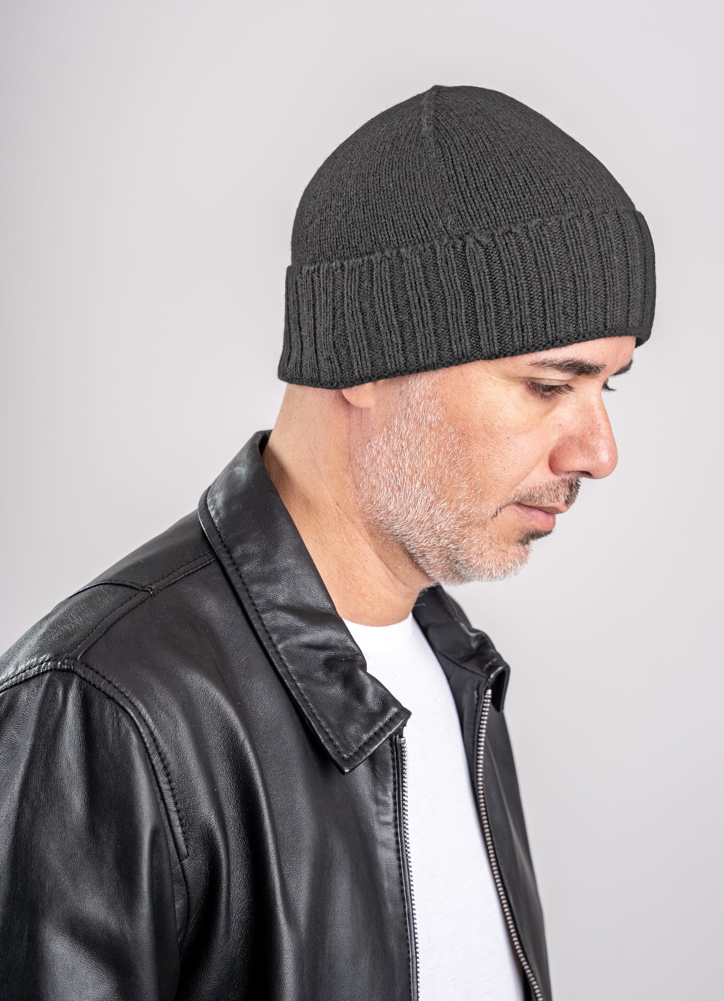 Cappello di Lana misto Cashmere  con Risvolti a Coste – Unisex - Made in Italy