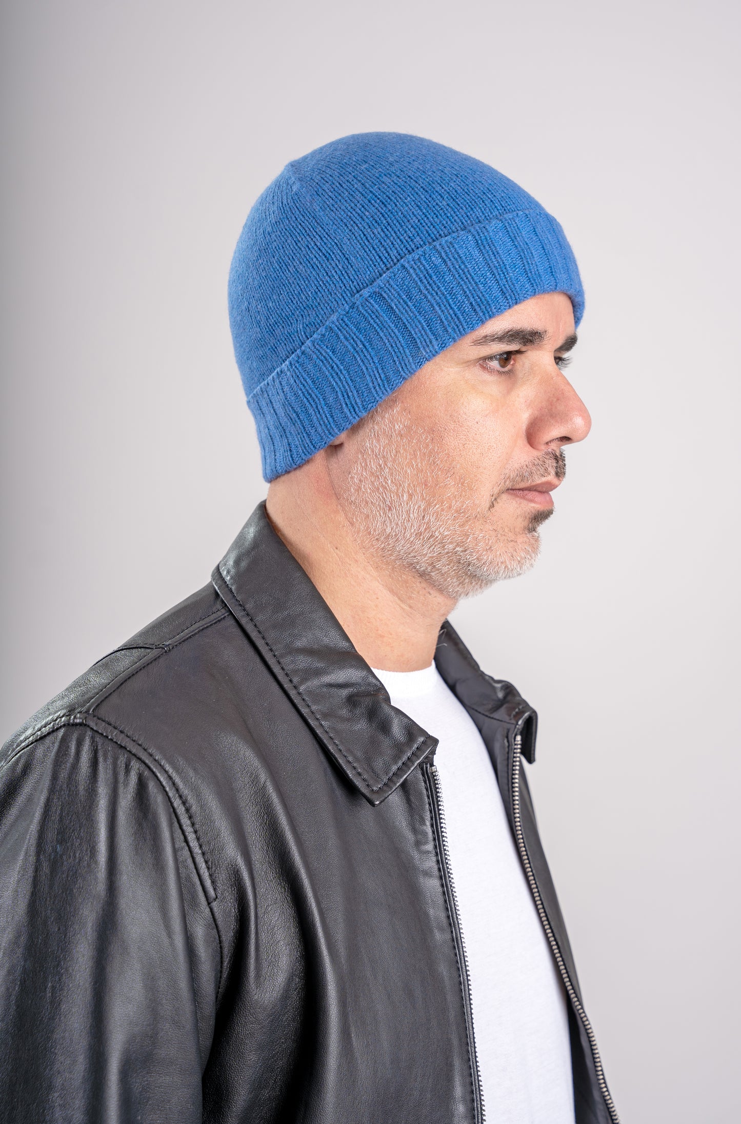 Cappello di Lana misto Cashmere  con Risvolti a Coste – Unisex - Made in Italy