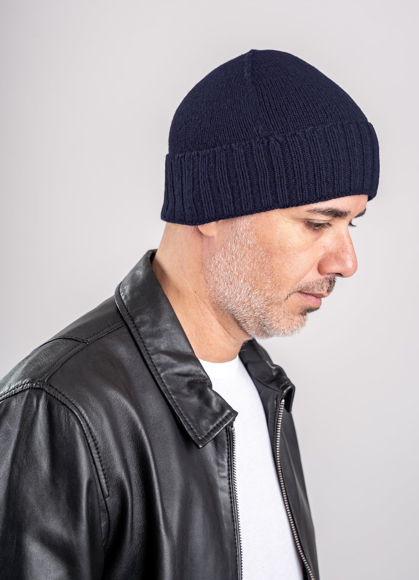 Cappello di Lana misto Cashmere  con Risvolti a Coste – Unisex - Made in Italy