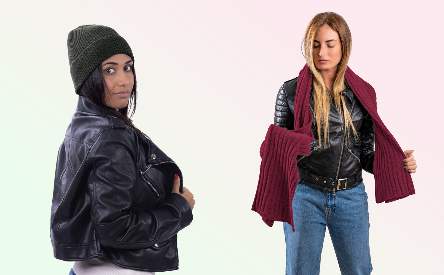 Box pura Lana: Cappello a coste 1X1 + Sciarpone a coste