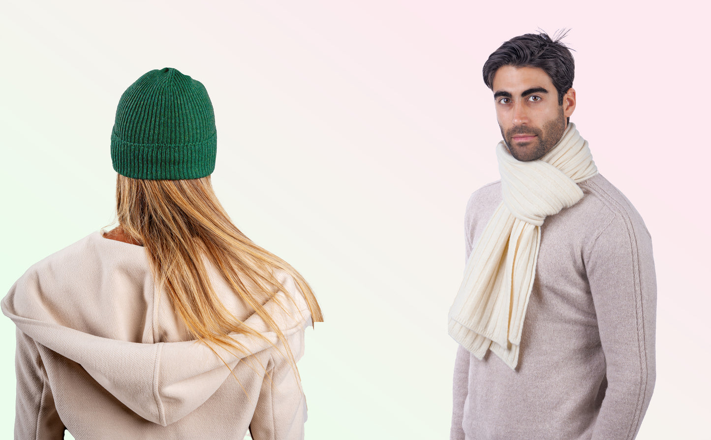 Box pura Lana: Cappello a coste 1X1 + Sciarpone a coste
