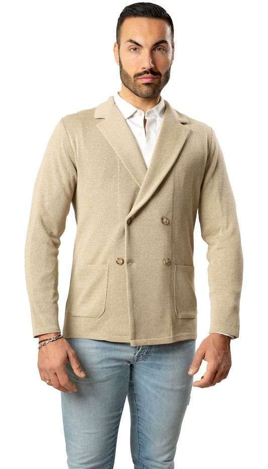 Giacca Doppio Petto da Uomo in cotone punto Milano -Made in Italy