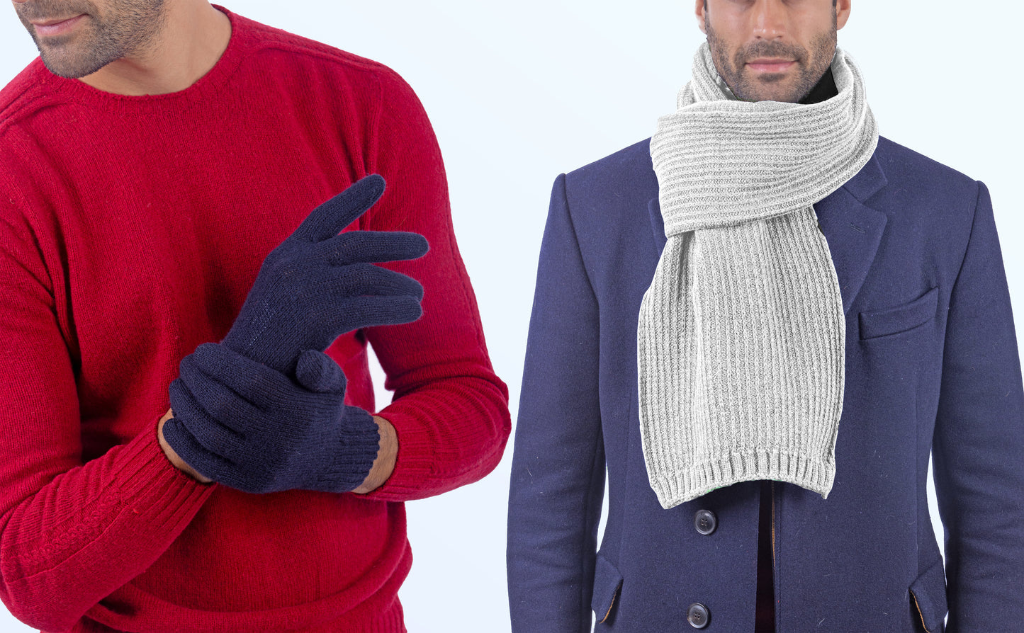 Box Uomo 1:  Guanti pura lana + sciarpa in maglia inglese