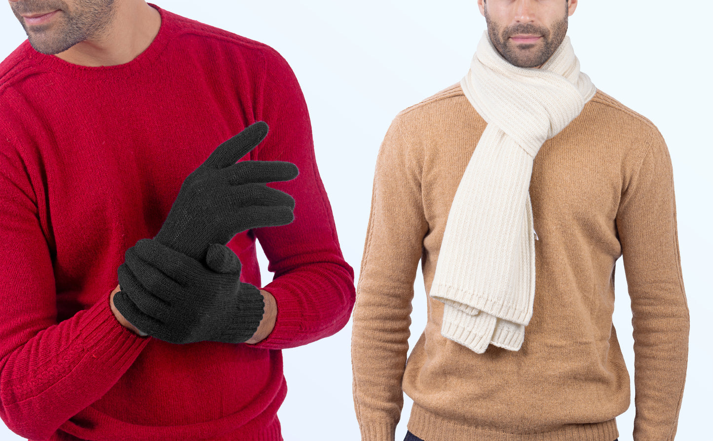 Box Uomo 1:  Guanti pura lana + sciarpa in maglia inglese