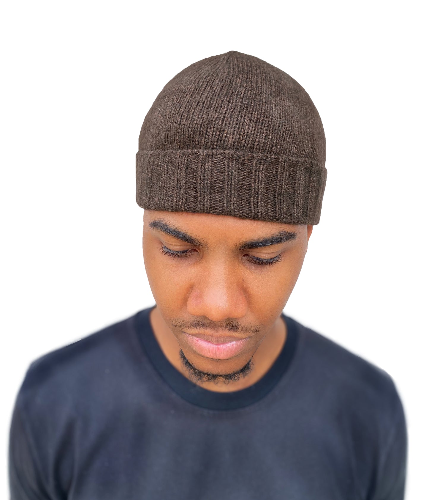 Cappello di Lana misto Cashmere  con Risvolti a Coste – Unisex - Made in Italy