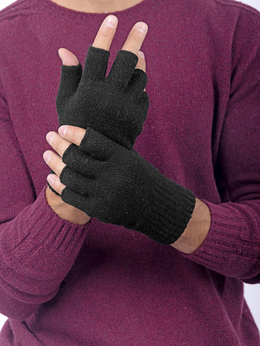 Guanti mezze dita in Lana misto Cashmere  da Uomo - Made in Italy