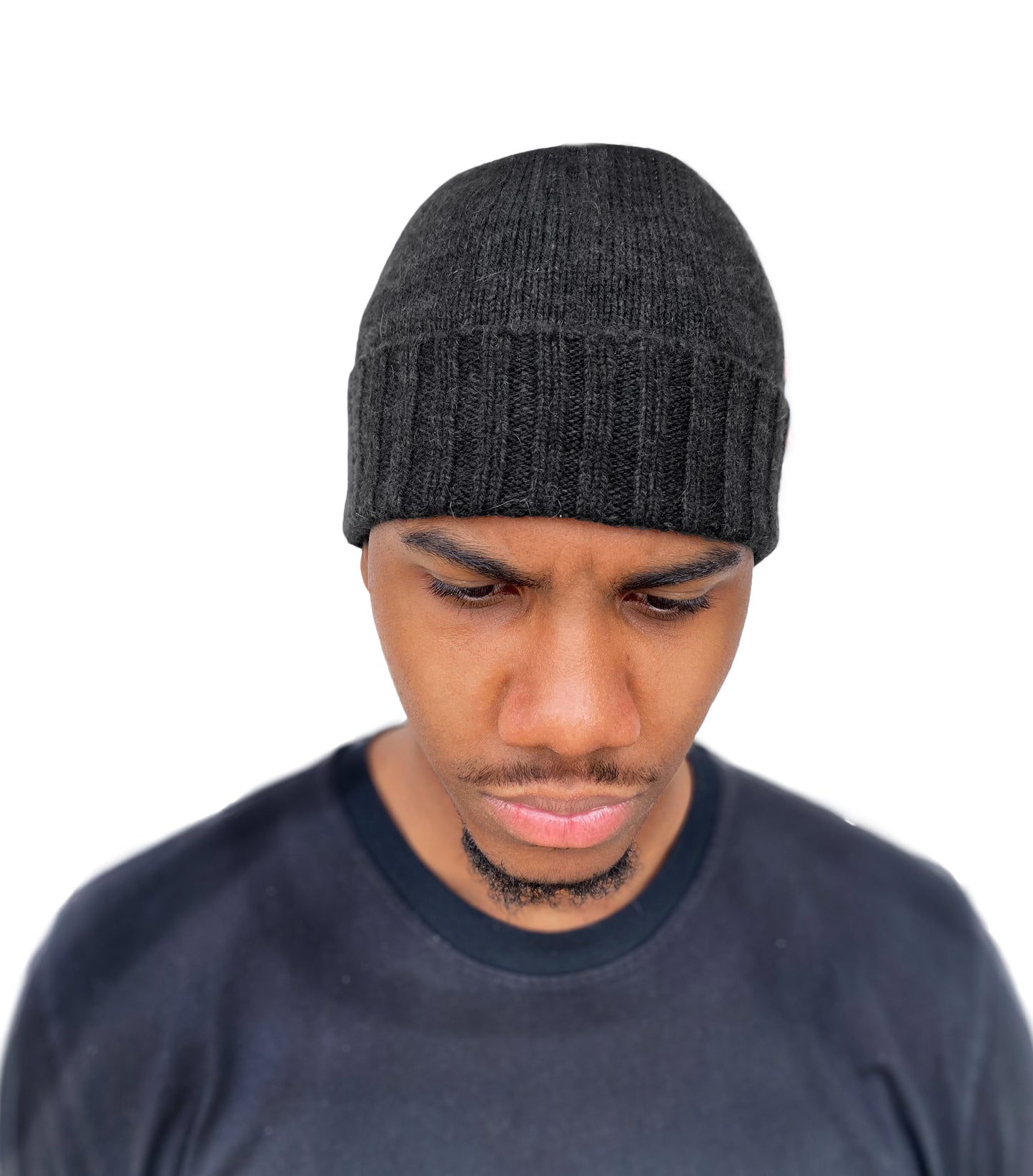 Cappello di Lana misto Cashmere  con Risvolti a Coste – Unisex - Made in Italy