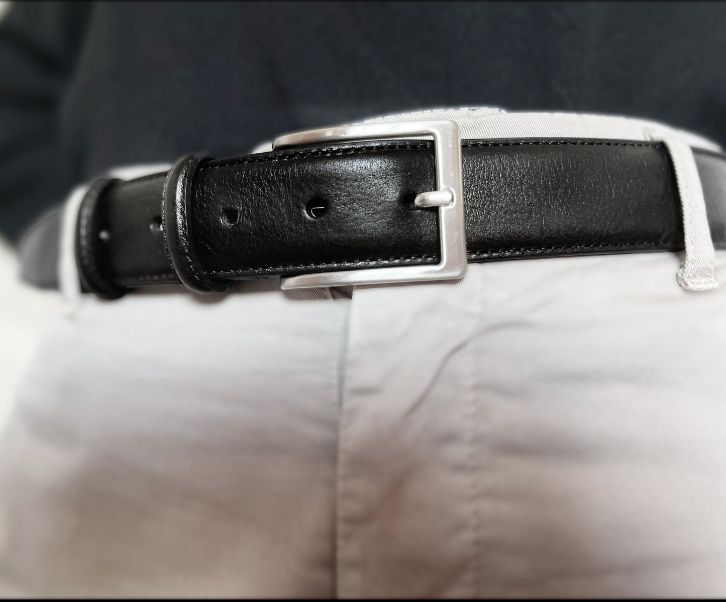 Cintura Uomo in Pelle 110-130cm - Larghezza Regolare 35MM - Fibbia in Zama satinato - Artigianale - Made In Italy - Confezione regalo
