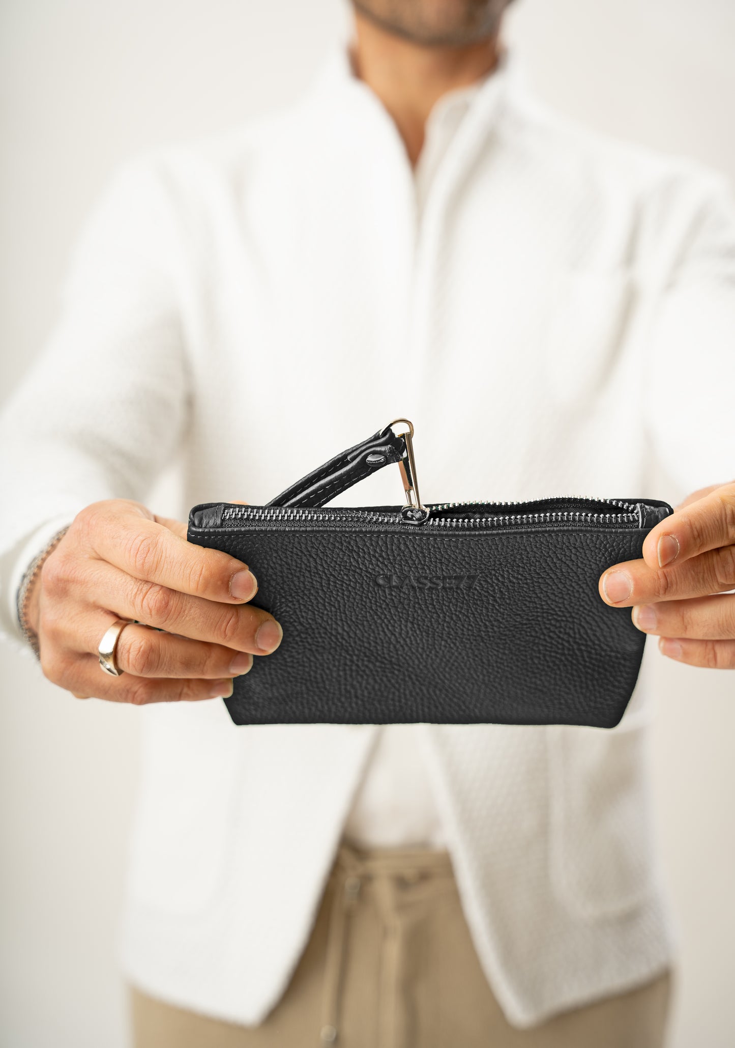 Pochette a Mano in vera Pelle morbida - Borsetta Piccola Clutch con Laccetto - Unisex - Made in Italy