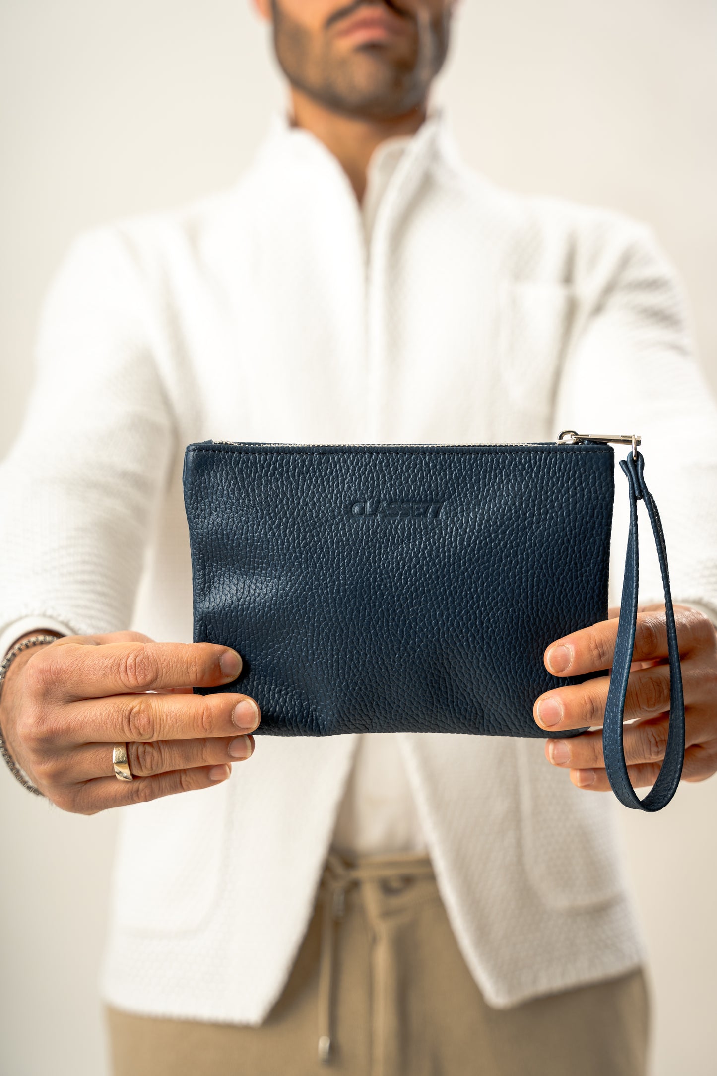 Pochette a Mano in vera Pelle morbida - Borsetta Piccola Clutch con Laccetto - Unisex - Made in Italy